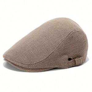 Meilleures ventes : Nouveau style de béret, casquette plate en jute, casquette gavroche, casquette Ivy personnalisable pour femmes et hommes, mode estivale, tenue décontractée et sportive - Product Image 1