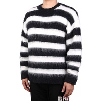 Pull en mohair personnalisé OEM & ODM pour hommes tricots à manches longues en jacquard floue pull d'hiver en tricot à col rond pour hommes
