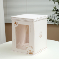 Boîte à gâteaux en papier avec ouverture de fenêtre 4/6/8/10/pouce, boîte d'emballage double couche pour anniversaire, vente en gros