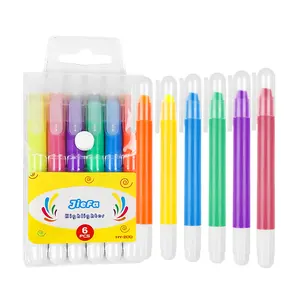 24 Kid Wax Fun Box Crayones Washaable Custom Cheap Color Pencil Washable Twist Up Crayon Set