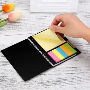 Wholesale Custom Printed Spiral Binding Hardcover Memo Pads Self Adhesive Sticky Notes Set With Pen
