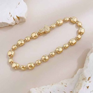 Pulsera de tenis de oro amarillo de 18 quilates con diamantes cultivados en laboratorio, corte princesa alternado, engaste de canal, fina, de lujo, versátil, para mujer, al por mayor - Product Image 2