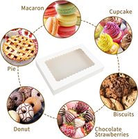 Saint-Valentin 16x11x2.5 pouces Style Fenêtre Desserts Papier Boulangerie Boîtes Chocolat Couvert Fraises Alimentaire Sucre Vanishing