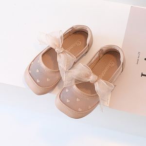 Zapatos de Princesa <span class=keywords><strong>para</strong></span> Niñas, Estilo Verano 2024, Zapatos de Cuero <span class=keywords><strong>con</strong></span> Lazo de Malla <span class=keywords><strong>para</strong></span> Niñas, Sandalias Dulces de Suela Suave <span class=keywords><strong>con</strong></span> <span class=keywords><strong>Velcro</strong></span> <span class=keywords><strong>para</strong></span> Bebés - Product Image 3