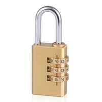 Cadenas à combinaison 3 chiffres 28 mm en laiton, étanche, antirouille, avec anse renforcée, pour salle de sport, bagages, casier de rangement - Vente en gros