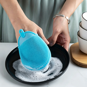 Brosse à vaisselle en silicone, éponge de cuisine portable pour nettoyer les casseroles, les assiettes et les bols - Product Image 2