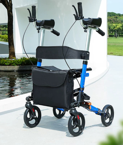 Foldable elderly <b>walker</b> with shopping basket manual push <b>walker</b> lightweight mobility aid with <b>seat</b> - Product Image 4