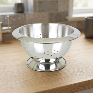 Premium Mayur Exports Stainless Steel Colander Heavy Duty Strainer Design Hand Wash Only <b>Stand</b> <b>Vegetables</b> Fruits Non-Foldable - Product Image 2