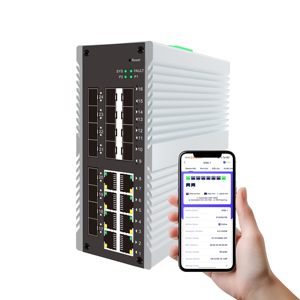 สวิตช์จัดการผ่านคลาวด์แบบอุตสาหกรรม <span class=keywords><strong>24</strong></span> พอร์ต รองรับ <span class=keywords><strong>POE</strong></span>, SNMP, QoS, ความเร็ว 48Gbps ควบคุมผ่านเว็บ/แอปมือถือ รองรับหลาย VLAN และเส้นทางคงที่ - Product Image 2