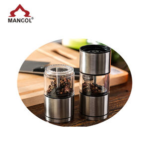 Moulin à poivre portable en acier inoxydable et acrylique, moulin à sel et à poivre cylindrique, ensemble d'ustensiles de cuisine de voyage Mg727c - Product Image 4