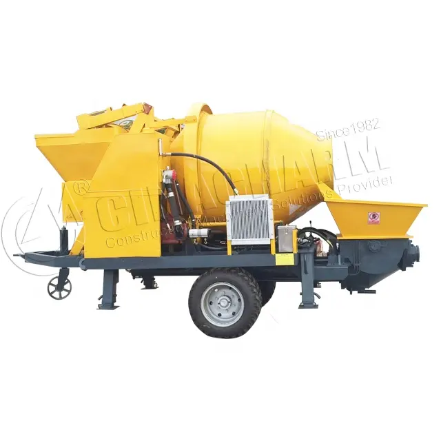 Portable trailer concrete pump with mixer JBT40 concrete mixer with pump diesel concrete mixer pump