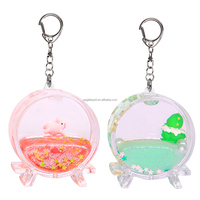 Porte-clés en acrylique avec flacon de parfum, OEM/ODM disponible, vente chaude en usine, design créatif, mignon, dessin animé avec paillettes et flotteur 3D à effet sable mouvant