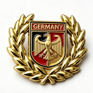 Germany Eagle Emblem <b>Badge</b> Gold Plated Zinc Alloy Hard Enamel Souvenir Patriotic Rectangle Shape - Product Image 6