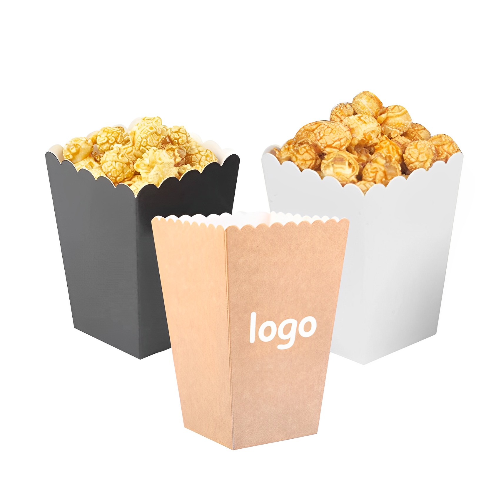 Custom Logo Printed Eco-Friendly Kraft Popcorn Buckets Disposable Food Grade Paper Cups Milk Food Packing Quality Popcorn Boxes