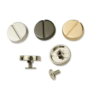 15mm straight round hollow plane screws handmade leather bags decorative buckles foot nails bottom screws rivets