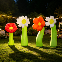 Model Bunga Tiup Raksasa dengan Lampu LED untuk Dekorasi Luar Ruangan, Seni Floral, Pajangan Panggung, Iklan, dan Dekorasi Acara Taman