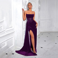 Robe de soirée d'été sirène longue en velours, sans bretelles, avec corset en maille, élégante et simple, pour femme enceinte, haut de gamme et moderne