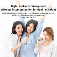 Mini haut-parleur karaoké BT 5.1 avec poignée et 2 micros, lumière colorée, 5W, double haut-parleur 2.5'', portable, sans fil, système Android, Cloud Song