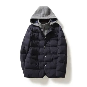 Manteau d'hiver à capuche de haute qualité pour homme, chaud, coupe-vent, duvet de canard d'oie, Logo personnalisé