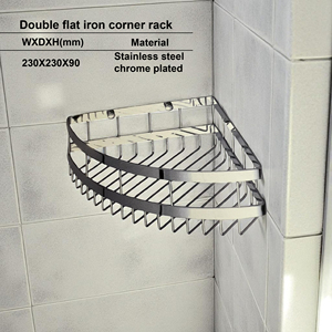 JIEEN CHAN Étagère d'angle murale moderne en acier inoxydable électroplaqué pour salle de bain, support de rangement double pour fer à repasser - Product Image 4