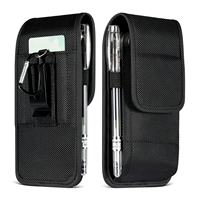 Étui de ceinture multifonction en cuir PU et nylon pour téléphone, avec clip de ceinture, porte-stylo et fente pour cartes, idéal pour le transport quotidien en extérieur