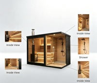 Nouvelle Cabine de Sauna Extérieure Moderne en Bois Massif Grande Capacité Multi-personnes, Vente Chaude Mondiale 2026 – Sauna Sec et Vapeur Tout-en-un