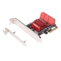 Tarjeta de Expansión Asmedia 1166 de 6 Puertos PCIe SATA 3 6Gbps Non RAID PCI Express Gen3 X4, Plug and Play