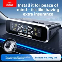 Sistema de Monitoreo de Presión de Neumáticos Inalámbrico Solar Steel Mate TPMS con Sensor Externo Integrado, Detector de Presión de Neumáticos Automático TPMS