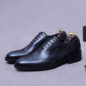 Zapatos Oxford de Cuero Genuino para Hombre, Diseño de Lujo, con Logotipo Personalizado, Punta Cuadrada, Hechos a Mano, Transpirables, Ligeros, para Negocios - Product Image 1