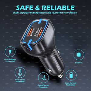 50W pd25w nhanh chóng sạc QC3.0 PD <span class=keywords><strong>USB</strong></span> C Bộ sạc xe hơi thông minh <span class=keywords><strong>adapter</strong></span> điện cho iPhone 16 15 Samsung Tablet PC Android điện thoại - Product Image 3