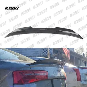 طقم جسم من ألياف الكربون موديل ICOOH Racing PSM جناح خلفي خلفي للسيارة مخصص لسيارات AUDI A6/S6/RS6 A6_C7 2012-2015