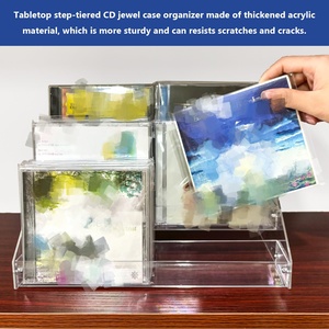 Support <span class=keywords><strong>CD</strong></span> en acrylique transparent de qualité supérieure, présentoir à 3 niveaux, organisateur gain de place pour le <span class=keywords><strong>rangement</strong></span> de <span class=keywords><strong>CD</strong></span>, <span class=keywords><strong>DVD</strong></span> et vinyle - Product Image 3