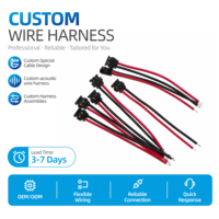 Câble de raccordement parallèle OEM personnalisé à 2 broches et 2 conducteurs, micro-flexible, avec terminaux étamés, pour connexion interne de module audio