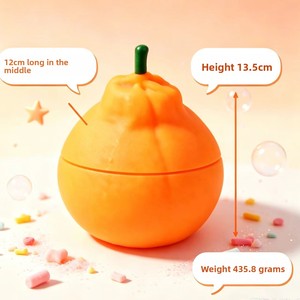 Balle anti-stress géante orange réaliste à rebond rapide, jouet sensoriel en caoutchouc en forme de fruit, cadeau de décompression Kawaii - Product Image 3