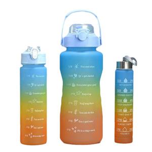 3 Stuks In 1 Set 2l Sport Waterfles Gradiënt 2000Ml 900Ml 500Ml Botella De Agua Plastic Gym Waterflessen - Product Image 4