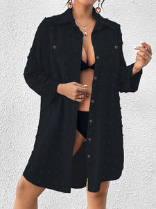 Surf plage maillot de bain dissimulation Blouse chemise boutonnée robes Dot hauts femmes <span class=keywords><strong>suisse</strong></span> à pois couvrir - Product Image 2