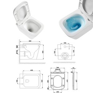 Ensemble WC Tornado couleur nature, WC <span class=keywords><strong>chic</strong></span>, WC Metro, Bidet, Nouveau WC, WC mat brillant, Sanitaire de boutique, <span class=keywords><strong>Commode</strong></span> de salle de bain - Product Image 2