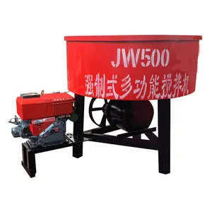 High Quality JW500 JW750 JW1000 Diesel Engine Concrete Pan Mixer Pan Mixer Cement Mixer For Construction Site