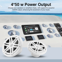 Haut-parleur marin BT JMC de 8 pouces, audio stéréo FM AM, lecteur MP3, haut-parleur marin étanche HD de 8 pouces pour ATV UTV, yacht, bateau et moto