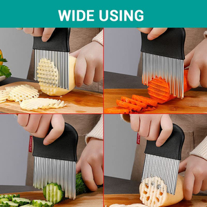 อุปกรณ์ครัวสแตนเลส ที่ตัดมันฝรั่งรูปทรงคลื่น มีดตัดแบบหยัก - Product Image 5