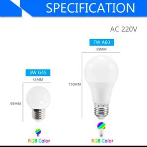 หลอดไฟ LED อัจฉริยะ A60 RGB ขั้ว E27 ควบคุมสีผ่านรีโมท เปลี่ยนสีได้ สำหรับตกแต่งบ้าน ให้แสงสว่างโดยรอบ - Product Image 3