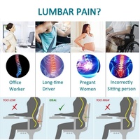 Coussin de soutien lombaire réglable en mousse à mémoire de forme, coussin de soutien dorsal ergonomique et orthopédique pour siège inclinable de voiture