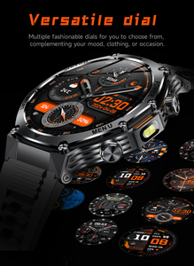 Reloj Inteligente con Linterna de 1.8'', Rastreador de Actividad Física Multideportivo para Exteriores, Llamadas Inalámbricas por BT para Hombre, Batería Grande de 800 mAh, Reloj Inteligente AK82 - Product Image 2