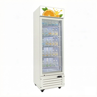 Réfrigérateur Vitrine pour Magasin de Proximité -0~10°C Évaporateur en Cuivre Contrôle Numérique Dégivrage Automatique Étagères Réglables Verrouillage 5