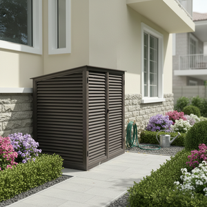 Abri de rangement multifonctionnel en alliage d'aluminium thermolaqué, résistant aux intempéries, au soleil, écologique, durable et robuste - Product Image 2