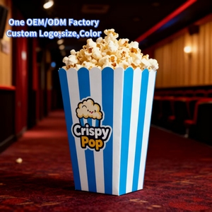 Caja de papel para aperitivos de Cine de tamaño personalizado de grado alimenticio respetuoso con <span class=keywords><strong>el</strong></span> medio ambiente biodegradable al por mayor, vasos de palomitas desechables para Halloween - Product Image 5
