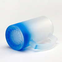 Mug à bière dégradé 500 ml (16 oz) pour sublimation, en verre dépoli transparent