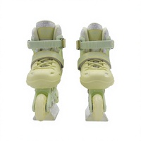 Patins à roulettes en ligne pour garçons et filles, ajustables, à une seule rangée, en maille durable, pour sports de plein air, avec roulements Abec-7