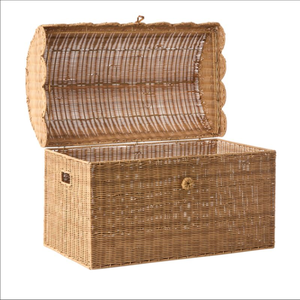 Eco-Friendly Chest Rattan Laundry <b>Basket</b> Minimalist Natural <b>Hamper</b> <b>with</b> <b>Lid</b> for Stylish Sustainable Home Organization - Product Image 4