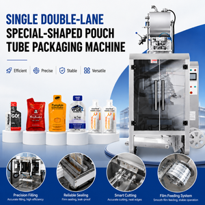Machine de remplissage et de scellage de sachets liquides préformés pour emballage de sachets de formes irrégulières et spéciales (lotion, café, pâte, sirop <span class=keywords><strong>d</strong></span>'<span class=keywords><strong>érable</strong></span>) - Product Image 1